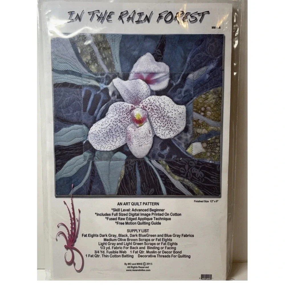 MO and MIKE In The Rain Forest Art Quilt Pattern MM118 Orchid Design NEW